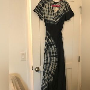 Tie dye wrap dress